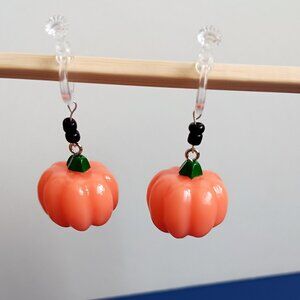 Handmade Pumpkin Earrings for Fall Adjustable